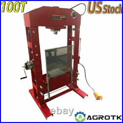 100 Ton Hydraulic Shop Press Air Pump H-Frame Heavy Duty Pressing