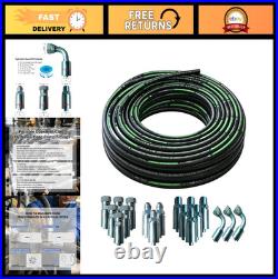 10FT Heavy-Duty Hydraulic Hose 1/2 6525PSI Steel Braided Oil Line with Fittings 10FT Heavy-Duty Hydraulic Hose 1/2 6525PSI Steel Braided Oil Line with Fittings