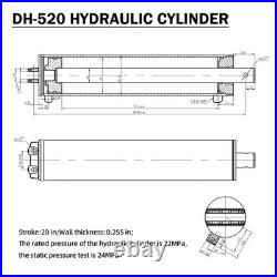 10 Ton Hydraulic Scissor Hoist Kit Fit 12-16' Dump Body DH-520HD