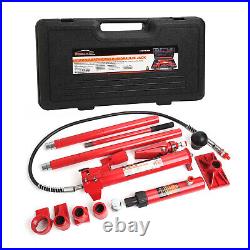 10 Ton Porta Power Hydraulic Jack Auto Body Frame Repair Kit Lift Ram Heavy Duty