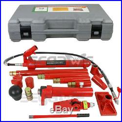 10 Ton Porta Power Hydraulic Jack Body Frame Repair Kit Auto Shop Heavy Duty