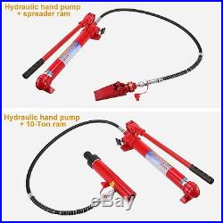 10 Ton Porta Power Hydraulic Jack Body Frame Repair Kit Auto Shop Tool Heavy Set