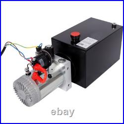 12V Heavy Duty Hydraulic Pump with 8Qt Tank, for Trailer Lift Gate Dump