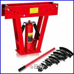 12 Ton Heavy Duty Hydraulic Pipe Bender Tubing Exhaust Tube Bending w- 6 Dies