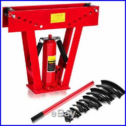 12 Ton Heavy Duty Hydraulic Pipe Bender Tubing Exhaust Tube Bending with 6 Dies