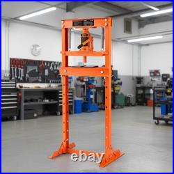 12-Ton Heavy-Duty Hydraulic Shop Press with Adjustable Height & Movable Plates