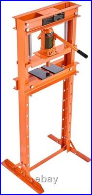 12-Ton Heavy-Duty Hydraulic Shop Press with Adjustable Height & Movable Plates