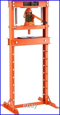 12-Ton Heavy-Duty Hydraulic Shop Press with Adjustable Height & Movable Plates