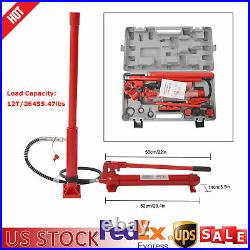 12 Ton Heavy Duty Porta Power Hydraulic Jack Auto Body Frame Repair Kit Lift Ram