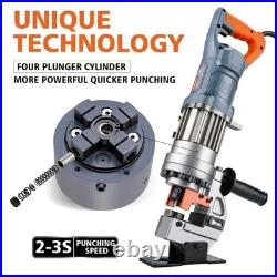 1300W Electric Hydraulic Hole Puncher with 5 Metal Dies Heavy Duty Tool