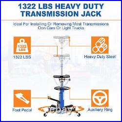 1322LBS 2-Stage Hydraulic Transmission Jack Auto Shop Car Lift Adjustable Height