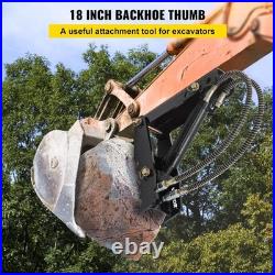 18 Heavy-Duty Hydraulic Backhoe Thumb Adjustable and Durable Steel Attachment