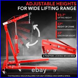 1 Ton Heavy-Duty Hydraulic Engine Hoist Folding Cherry Picker Shop Crane Lift