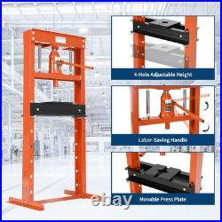 20 Ton Hydraulic Shop Press, Heavy Duty H-Frame Garage Floor Shop Press withPlates