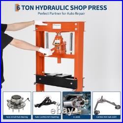 20 Ton Hydraulic Shop Press, Heavy Duty H-Frame Garage Floor Shop Press withPlates