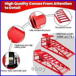 2PCS 5T 11060lbs Hydraulic Car Ramps, Heavy Duty Hydraulic Vehicle Ramps