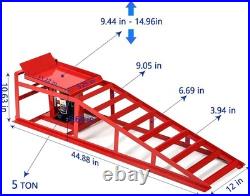2PCS 5T 11060lbs Hydraulic Car Ramps, Heavy Duty Hydraulic Vehicle Ramps