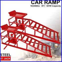 2PCS Auto Car Service Ramps Lifts Heavy Duty Hydraulic Lift Repair Frame 10Ton