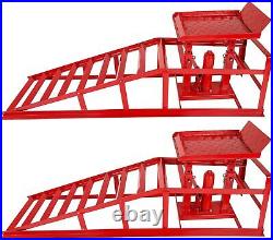 2PCS Auto Car Service Ramps Lifts Heavy Duty Hydraulic Lift Repair Frame 10Ton