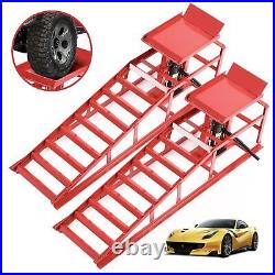 2PCS Auto Car Truck Service Ramps Lifts, 10000lbs Heavy Duty Hydraulic Car Ramps