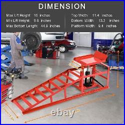 2PCS Auto Car Truck Service Ramps Lifts, 10000lbs Heavy Duty Hydraulic Car Ramps