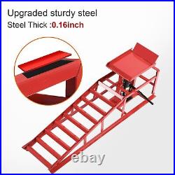 2PCS Auto Car Truck Service Ramps Lifts, 10000lbs Heavy Duty Hydraulic Car Ramps