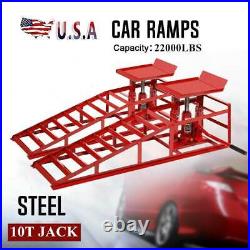 2PCS Heavy Duty Auto Car Truck Service Ramp Lift, Car Jack Hydraulic Lift 10Ton