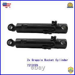 2PCS Heavy Duty Hydraulic Grapple Cylinder For Bobcat Skid Steer Loader 721259
