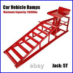 2PC Auto Car truck Service Ramp Lifts Heavy Duty Hydraulic Lift Repair Frame Red