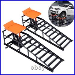 2PK Heavy Duty Auto Car Truck Service Ramps Lifts Car Hydraulic Lift Frame Black