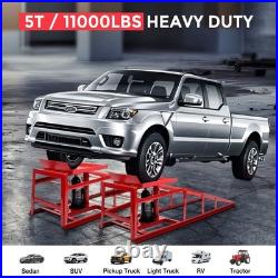 2Pcs Heavy Duty Auto Car Truck Service Ramps Lifts Hydraulic Lift 5 Ton Jack USA