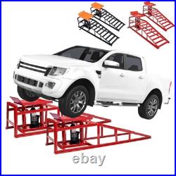 2Pcs Heavy Duty Auto Car Truck Service Ramps Lifts Hydraulic Lift 5 Ton Jack USA