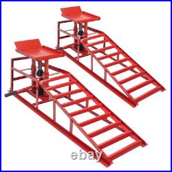 2Pcs Heavy Duty Auto Car Truck Service Ramps Lifts Hydraulic Lift 5 Ton Jack USA