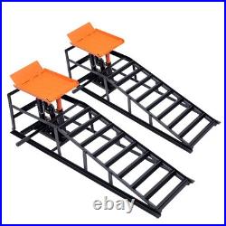 2Pcs Heavy Duty Auto Car Truck Service Ramps Lifts Hydraulic Lift 5 Ton Jack USA