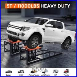 2Pcs Heavy Duty Auto Car Truck Service Ramps Lifts Hydraulic Lift 5 Ton Jack USA