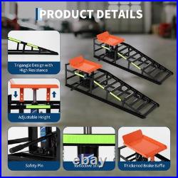 2Pcs Heavy Duty Hydraulic Car Truck Ramps Lift Auto Service 5 Ton Jack Repair