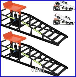 2Pcs Heavy Duty Hydraulic Car Truck Ramps Lift Auto Service 5 Ton Jack Repair