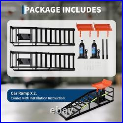 2Pcs Heavy Duty Hydraulic Car Truck Ramps Lift Auto Service 5 Ton Jack Repair