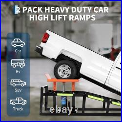 2Pcs Heavy Duty Hydraulic Car Truck Ramps Lift Auto Service 5 Ton Jack Repair
