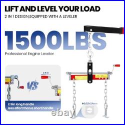 2T/4400lbs Engine Hoist Heavy Duty Folding Hydraulic Engine Crane Lifter withLever