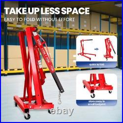 2T/4400lbs Engine Hoist Heavy Duty Folding Hydraulic Engine Crane Lifter withLever