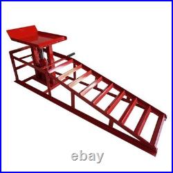 2T Heavy Duty Hydraulic Car Lift Ramp Steel Portable 2T Heavy Duty Hydraulic Car Lift Ramp Steel Portable