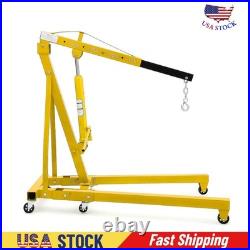 2Ton Engine Hydraulic Hoist 4000LBS Heavy Duty Folding Cherry Picker with Balancer