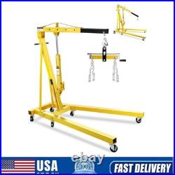 2Ton Folding Engine Hoist with Lever Hydraulic Shop Crane Heavy-Duty Cherry Picker