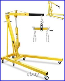 2Ton Folding Engine Hoist with Lever Hydraulic Shop Crane Heavy-Duty Cherry Picker
