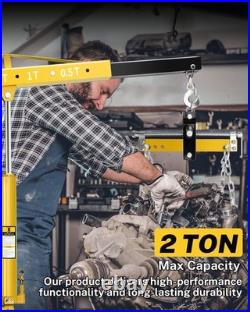 2Ton Folding Engine Hoist with Lever Hydraulic Shop Crane Heavy-Duty Cherry Picker