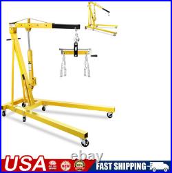 2Ton Folding Engine Hoist with Lever Hydraulic Shop Crane Heavy-Duty Cherry Picker