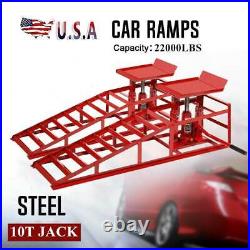 2 Pack 10000lbs Heavy Duty Auto Car Truck Service Hydraulic Lift Vehicle Ramps