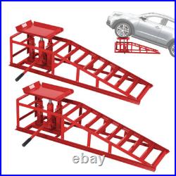 2 Pack Heavy Duty Auto Car Lifts Hydraulic Car Ramps 5T With Adjustable Height