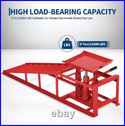 2 Pack Heavy Duty Auto Car Lifts Hydraulic Car Ramps 5T With Adjustable Height